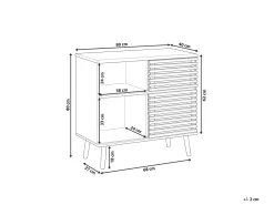 Aparador Com 2 Portas Castanho Escuro Perth