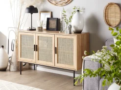 Aparador Com 3 Portas Castanho Claro Pasco