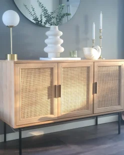 Aparador Com 3 Portas Castanho Claro Pasco