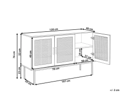 Aparador Com 3 Portas Castanho Claro Pasco