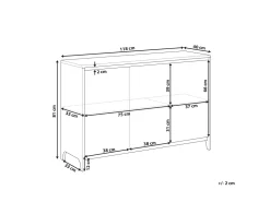 Aparador Com 3 Portas Cor De Madeira Escura Com Cinzento Medfort