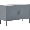 Aparador Com 2 Portas De Metal Cinzento Uria