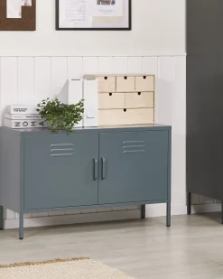 Aparador Com 2 Portas De Metal Cinzento Uria