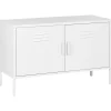 Aparador Com 2 Portas De Metal Branco Uria