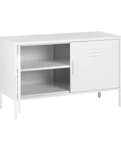 Aparador Com 2 Portas De Metal Branco Uria