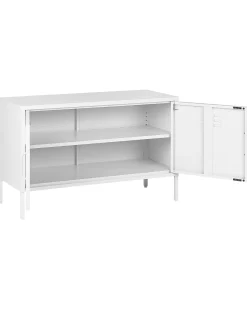 Aparador Com 2 Portas De Metal Branco Uria