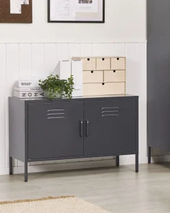 Aparador Com 2 Portas De Metal Preto Uria