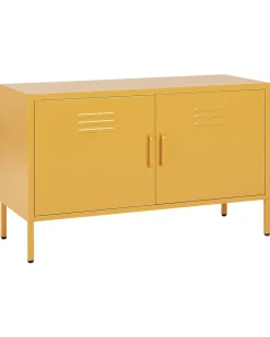 Aparador Com 2 Portas De Metal Amarelo Uria