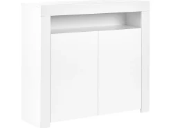 Aparador Com 2 Portas E Led Branco Covina