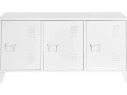 Aparador Com 3 Portas Em Metal Branco Cardiff