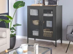 Aparador Com 2 Portas Em Metal Preto Wakatipu