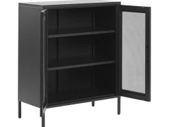 Aparador Com 2 Portas Em Metal Preto Wakatipu