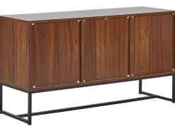 Aparador Com 3 Portas Em Madeira Escura E Branco Nueva