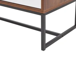 Aparador Com 3 Portas Em Madeira Escura E Branco Nueva