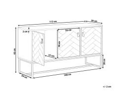 Aparador Com 3 Portas Em Madeira Escura E Branco Nueva