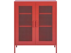 Aparador Com 2 Portas Em Metal Vermelho Wakatipu