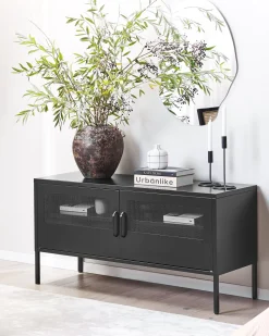 Aparador Com 2 Portas Em Metal Preto Morley