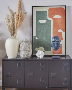 Aparador Com 3 Portas Em Metal Preto Cardiff