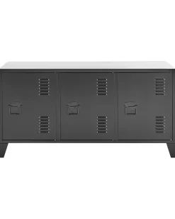 Aparador Com 3 Portas Em Metal Preto Cardiff