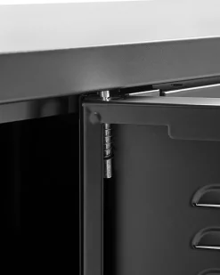 Aparador Com 3 Portas Em Metal Preto Cardiff