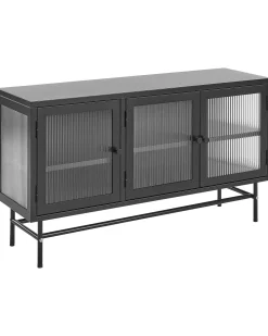 Aparador Com 3 Portas Em Metal Preto Devon