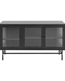 Aparador Com 3 Portas Em Metal Preto Devon