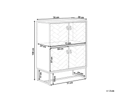 Aparador Com 4 Portas Em Madeira Clara E Branco Nueva