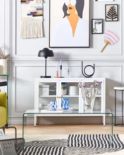 Aparador Com 3 Portas Em Metal Branco Newport