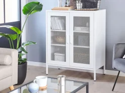 Aparador Com 2 Portas Em Metal Branco Wakatipu