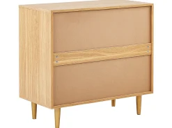 Aparador Com 2 Portas Em Rattan Cor De Madeira Clara Potosi