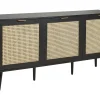 Aparador Com 3 Portas Em Rattan Preto Opoco