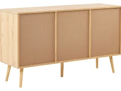 Aparador Com 3 Portas Em Rattan Castanho Claro Perote