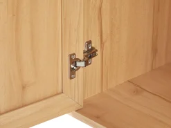 Aparador Com 3 Portas Em Rattan Castanho Claro Perote