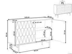 Aparador Com 2 Portas Preto Adante