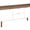 Aparadorcom 2 Gavetas E 2 Portas Branco E Cor De Madeira Escura Madera