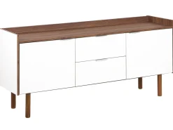 Aparadorcom 2 Gavetas E 2 Portas Branco E Cor De Madeira Escura Madera