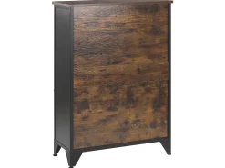 Armario Com 4 Portas Castanho Escuro E Preto Vince
