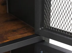 Armario Com 4 Portas Castanho Escuro E Preto Vince