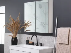 Armario De Casa De Banho Com Espelho 80 X 70 Cm Branco Navarra