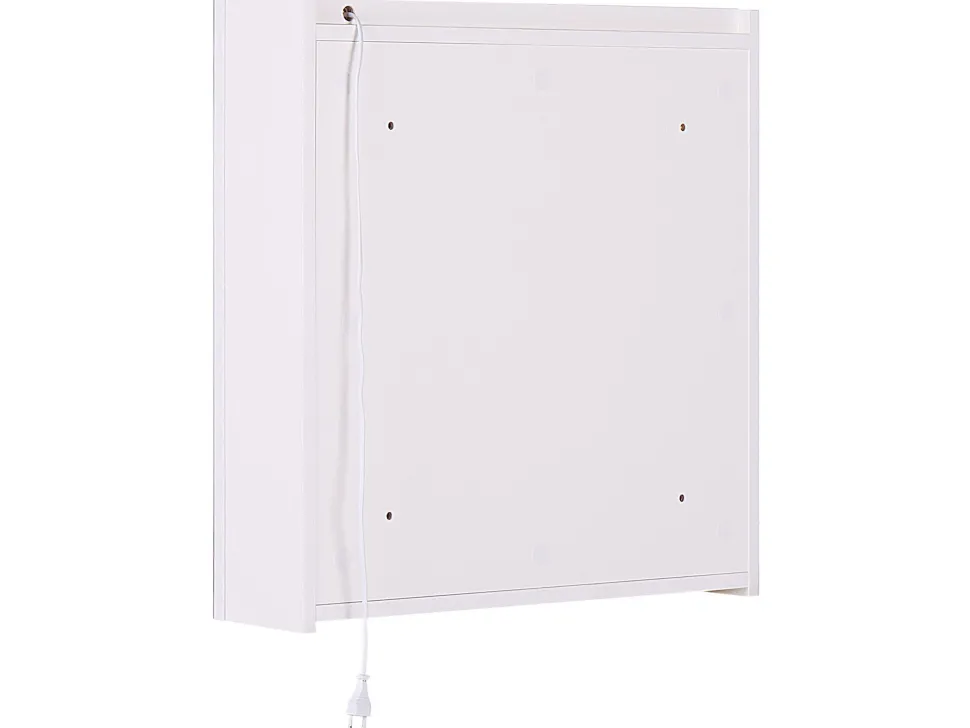 Armario De Casa De Banho Com Espelho E Led 60 X 60 Cm Branco Chabunco