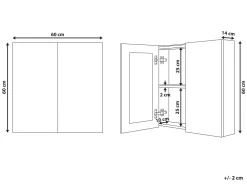 Armario De Casa De Banho Com Espelho 60 X 60 Cm Branco Navarra