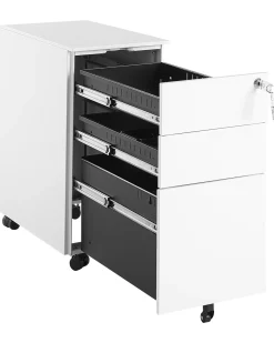 Armario De Metal Branco Com 3 Gavetas Bolsena