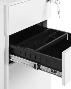Armario De Metal Branco Com 3 Gavetas Bolsena