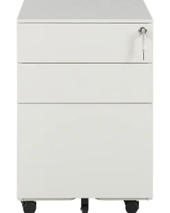 Armario De Metal Branco Creme Com 3 Gavetas Cami