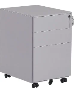 Armario De Metal Cinzento Claro Com 3 Gavetas Cami