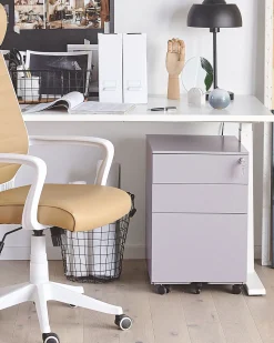 Armario De Metal Cinzento Claro Com 3 Gavetas Cami