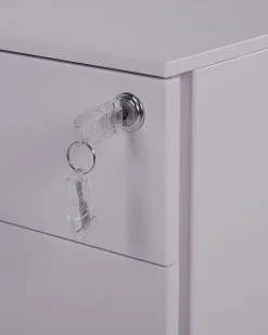 Armario De Metal Cinzento Claro Com 3 Gavetas Cami