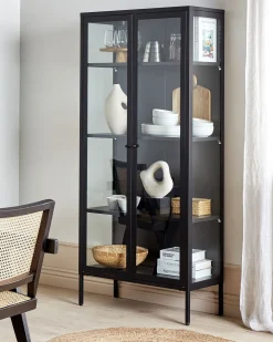 Armario De Metal Com 4 Prateleiras E 2 Portas Preto Harty