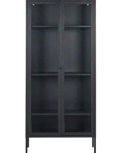 Armario De Metal Com 4 Prateleiras E 2 Portas Preto Harty