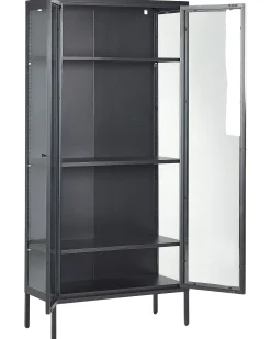 Armario De Metal Com 4 Prateleiras E 2 Portas Preto Harty